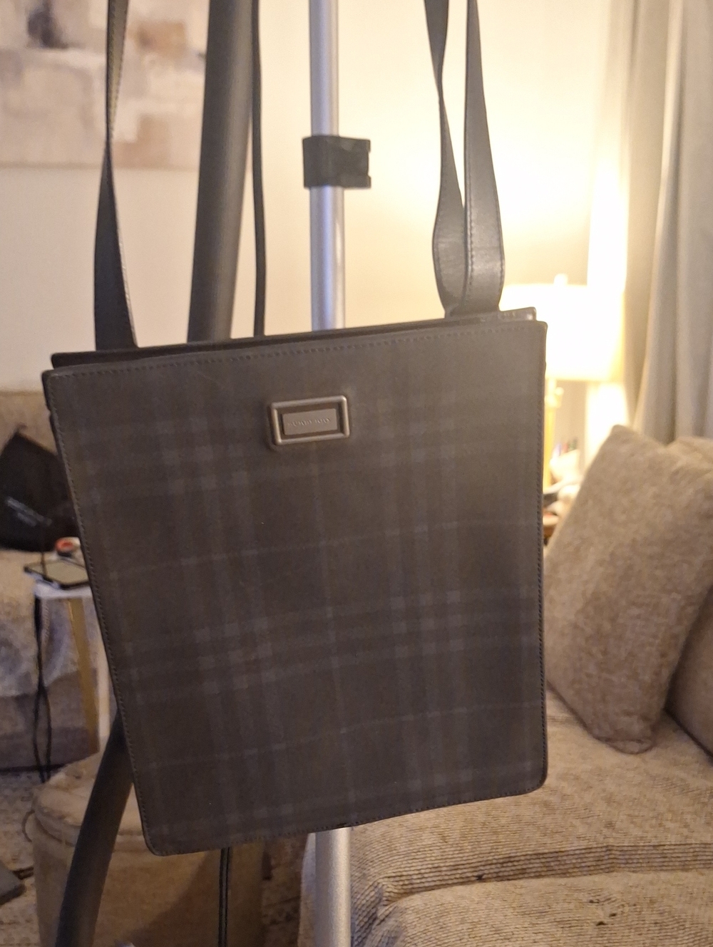 Burberry Black Plaid Shoulder Bag